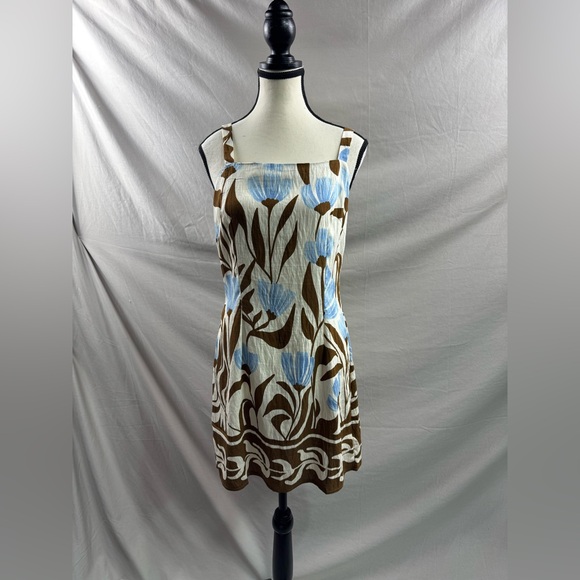 Boho Cami Mini Dress in Earthy Brown & Cream - Picture 6 of 7